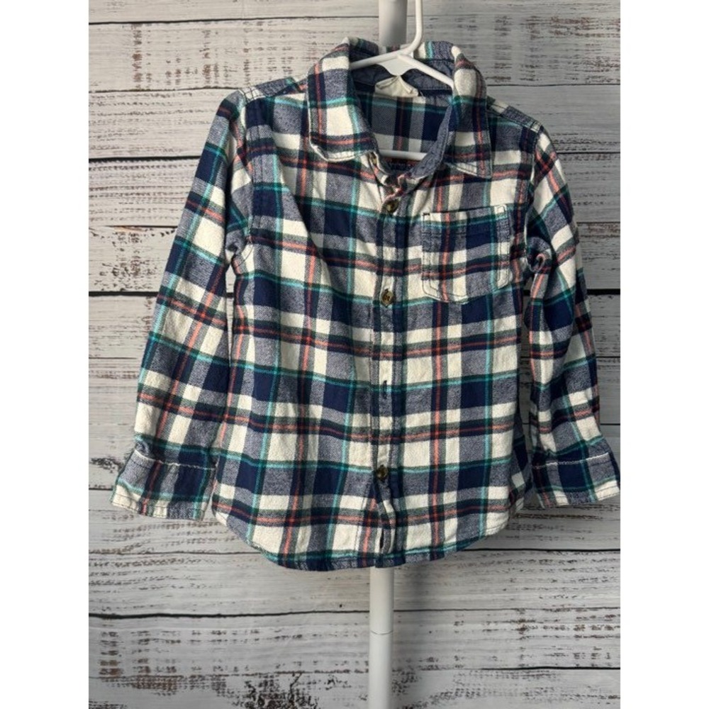 Crazy 8 Kids‎ Plaid Flannel Shirt Button Down Long Sleeve Size 3T